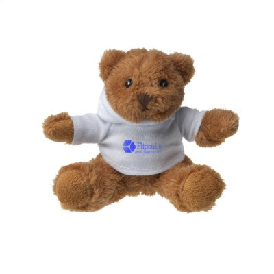 Branded Promotional HOODEDBEAR BEAR in White Soft Toy From Concept Incentives.