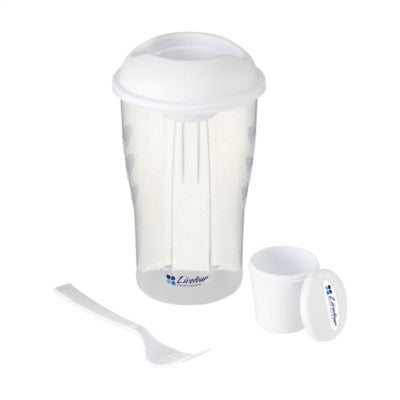 Branded Promotional SALAD2GO SALAD SHAKER in White Salad Set From Concept Incentives.