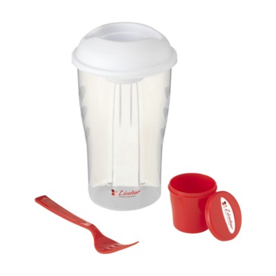 Branded Promotional SALAD2GO SALAD SHAKER in Red Salad Set From Concept Incentives.