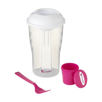 Branded Promotional SALAD2GO SALAD SHAKER in Pink Salad Set From Concept Incentives.