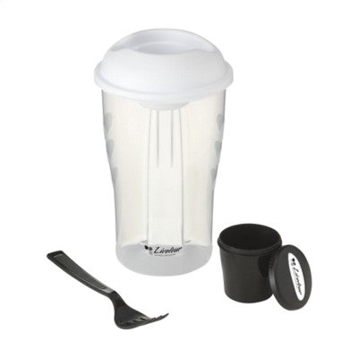 Branded Promotional SALAD2GO SALAD SHAKER in Black Salad Set From Concept Incentives.