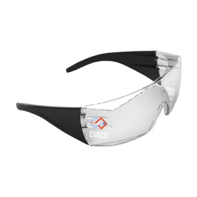 Branded Promotional EYEPROTECT PROTECTION GLASSES in Black Safety Goggles From Concept Incentives.