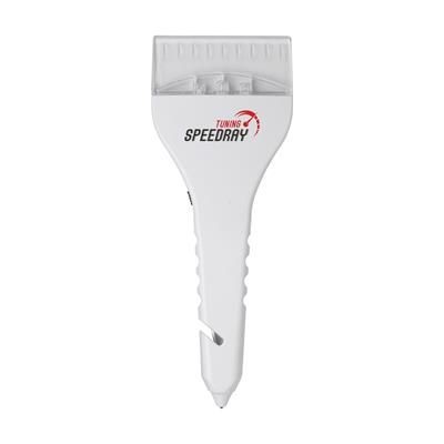 Branded Promotional AUTOMOTIVE-TOOL 4-IN-1 in White Ice Scraper From Concept Incentives.