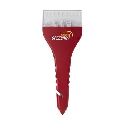 Branded Promotional AUTOMOTIVE-TOOL 4-IN-1 in Red Ice Scraper From Concept Incentives.