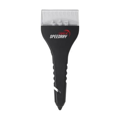 Branded Promotional AUTOMOTIVE-TOOL 4-IN-1 in Black Ice Scraper From Concept Incentives.