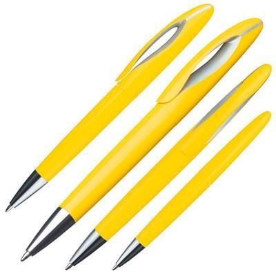 Branded Promotional FAIRFIELD PLASTIC BALL PEN in Yellow Pen From Concept Incentives.