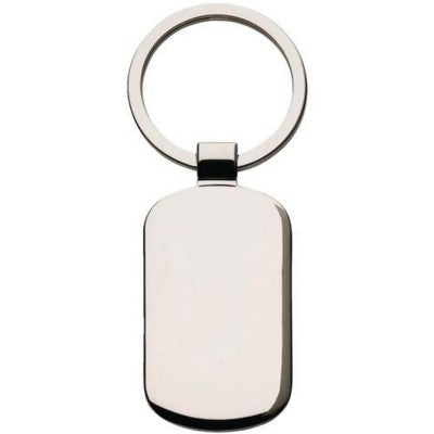 Branded Promotional KEY TAG RECTANGULAR KEYRING in Black Keyring From Concept Incentives.