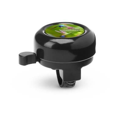 Branded Promotional METAL BICYCLE BELL with Plastic Holder in Black Bell From Concept Incentives.