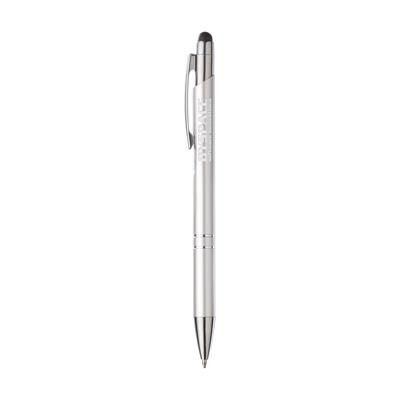 Branded Promotional EBONY TOUCH PEN in Silver Pen From Concept Incentives.