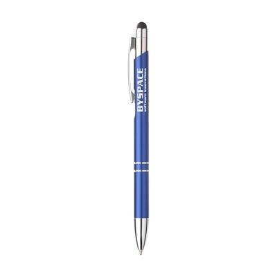 Branded Promotional EBONY TOUCH PEN in Blue Pen From Concept Incentives.