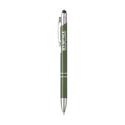 Branded Promotional EBONY TOUCH PEN in Green Pen From Concept Incentives.