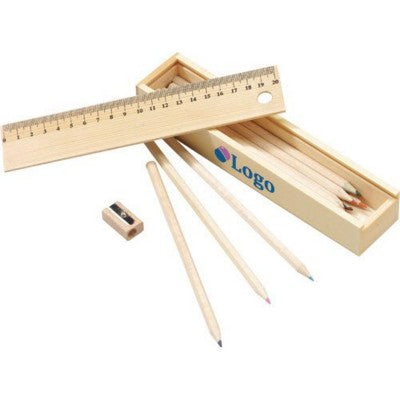 Branded Promotional LINI WOOD STORAGE BOX Stationery Set From Concept Incentives.