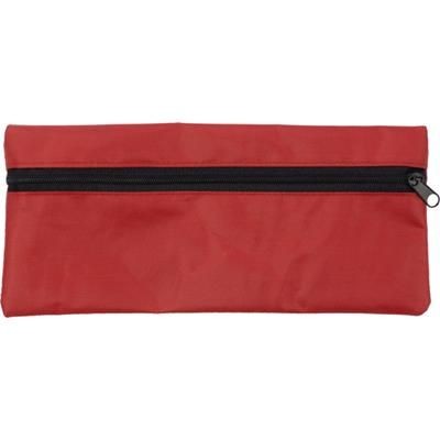 Branded Promotional PENCIL CASE with Zip in Red Pencil Case From Concept Incentives.