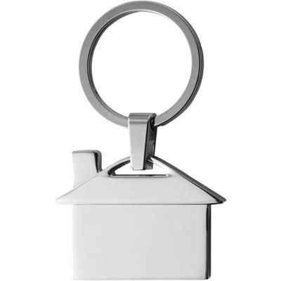 Branded Promotional HOUSE SHAPE METAL KEYRING in Black Gift Box Keyring From Concept Incentives.