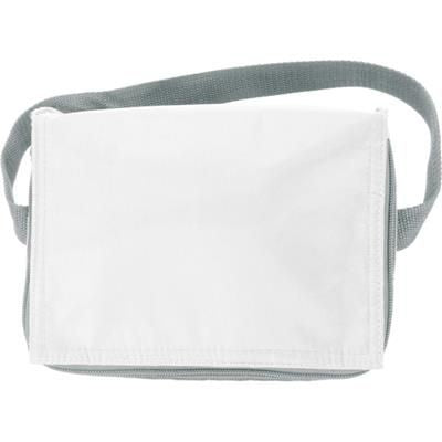 Branded Promotional SIX CAN POLYESTER COOL BAG in White Cool Bag From Concept Incentives.