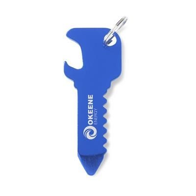 Branded Promotional KEYOPENER KEYRING in Blue Bottle Opener From Concept Incentives.