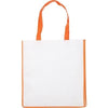 NON WOVEN SHOPPER TOTE BAG in White with Coloured Trim