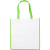 NON WOVEN SHOPPER TOTE BAG in White with Coloured Trim