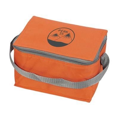 Branded Promotional ICEBOX 600D POLYESTER COOL BAG in Orange Cool Bag From Concept Incentives.