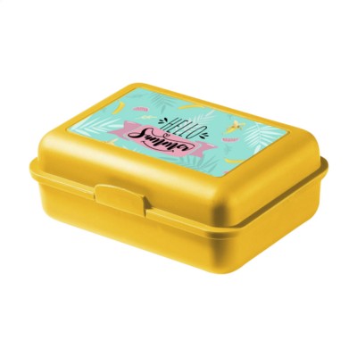 Branded Promotional LUNCH BOX MINI in Yellow Lunch Box From Concept Incentives.