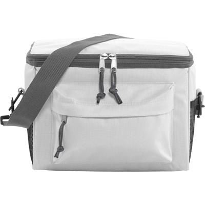 Branded Promotional POLYESTER 600D COOLER in White Cool Bag From Concept Incentives.