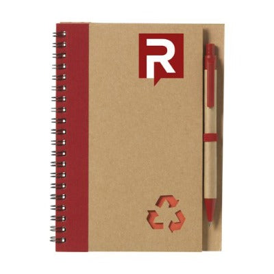 Branded Promotional RECYCLE NOTE-L NOTE BOOK in Red Note Pad From Concept Incentives