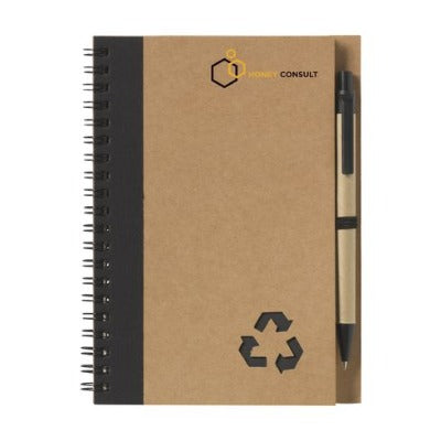 Branded Promotional RECYCLE NOTE-L NOTE BOOK in Black Note Pad From Concept Incentives