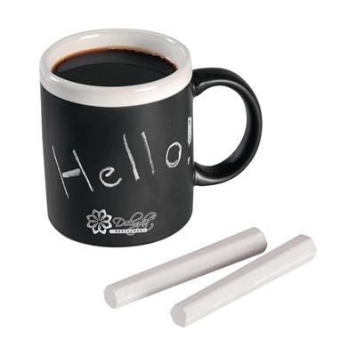 Branded Promotional CUPOWNER WRITE-ON CERAMIC POTTERY MUG in White Mug From Concept Incentives.