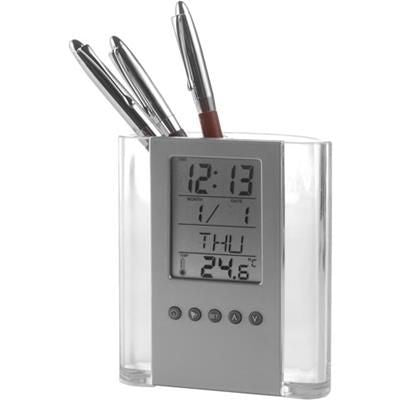 Branded Promotional PEN HOLDER & CLOCK Pen Pot From Concept Incentives.