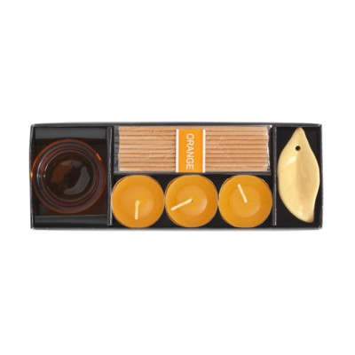 Branded Promotional PLEASANT FRAGRANCE SET in Orange & Orange Incense Stick Set From Concept Incentives.