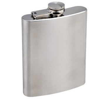 Branded Promotional HIP FLASK DRINK BOTTLE in Silver Hip Flask From Concept Incentives.