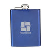 Branded Promotional HIP FLASK DRINK BOTTLE in Blue Hip Flask From Concept Incentives.