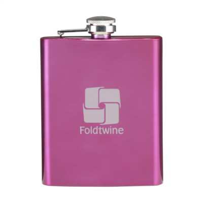 Branded Promotional HIP FLASK DRINK BOTTLE in Pink Hip Flask From Concept Incentives.