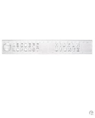 Branded Promotional PLASTIC STENCIL RULER in Clear Transparent Ruler From Concept Incentives.