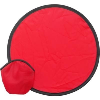 Branded Promotional FOLDING FRISBEE & POUCH in Red Frisbee From Concept Incentives.