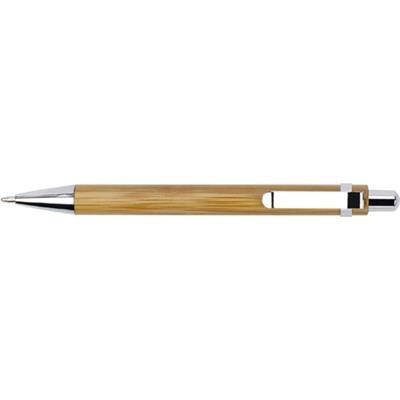 Branded Promotional PUSH BUTTON BAMBOO WOOD BALL PEN Pen From Concept Incentives.