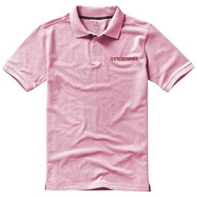 Branded Promotional CALGARY SHORT SLEEVE MENS POLO in Light Pink Polo Shirt From Concept Incentives.