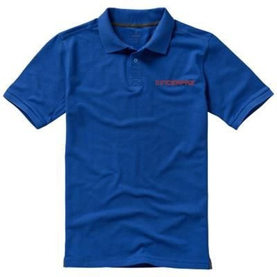 Branded Promotional CALGARY SHORT SLEEVE MENS POLO in Blue Polo Shirt From Concept Incentives.