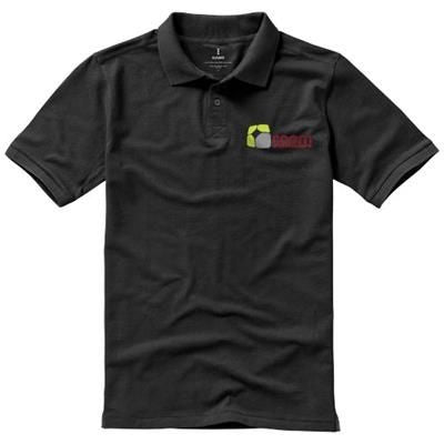 Branded Promotional CALGARY SHORT SLEEVE MENS POLO in Anthracite Grey Polo Shirt From Concept Incentives.