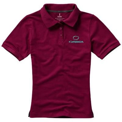Branded Promotional CALGARY SHORT SLEEVE LADIES POLO in Burgundy Polo Shirt From Concept Incentives.