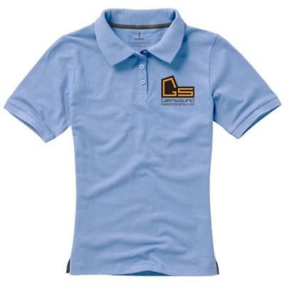 Branded Promotional CALGARY SHORT SLEEVE LADIES POLO in Light Blue Polo Shirt From Concept Incentives.