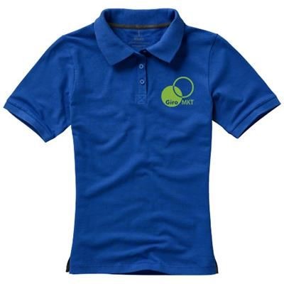 Branded Promotional CALGARY SHORT SLEEVE LADIES POLO in Blue Polo Shirt From Concept Incentives.