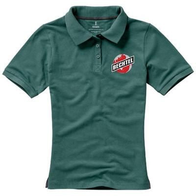 Branded Promotional CALGARY SHORT SLEEVE LADIES POLO in Forest Green Polo Shirt From Concept Incentives.