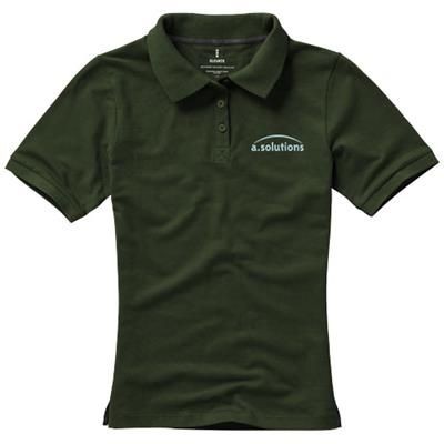 Branded Promotional CALGARY SHORT SLEEVE LADIES POLO in Army Green Polo Shirt From Concept Incentives.