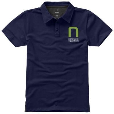 Branded Promotional MARKHAM SHORT SLEEVE MENS STRETCH POLO in Navy Polo Shirt From Concept Incentives.