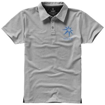 Branded Promotional MARKHAM SHORT SLEEVE MENS STRETCH POLO in Grey Melange Polo Shirt From Concept Incentives.