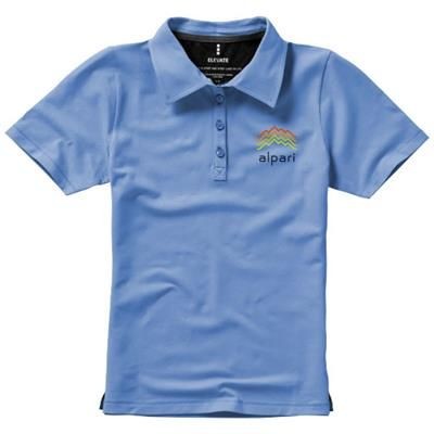 Branded Promotional MARKHAM SHORT SLEEVE LADIES STRETCH POLO in Light Blue Polo Shirt From Concept Incentives.