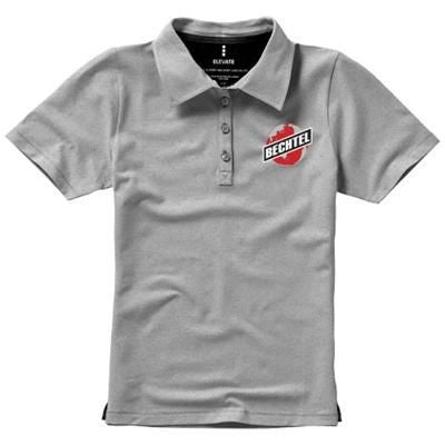 Branded Promotional MARKHAM SHORT SLEEVE LADIES STRETCH POLO in Grey Melange Polo Shirt From Concept Incentives.