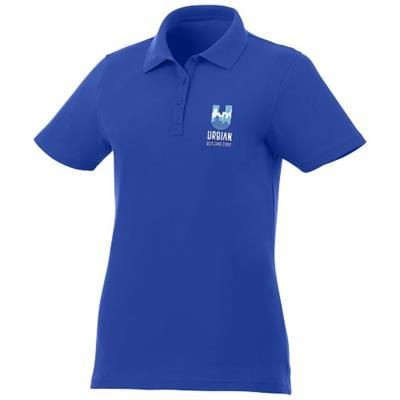 Branded Promotional LIBERTY SHORT SLEEVE LADIES POLO in Blue Polo Shirt From Concept Incentives.