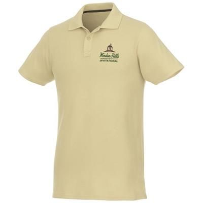 Branded Promotional HELIOS SHORT SLEEVE MENS POLO in Pale Grey Polo Shirt From Concept Incentives.